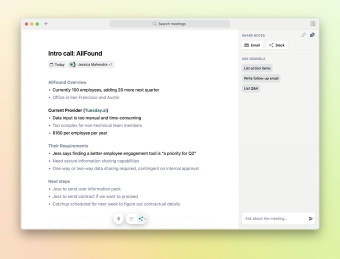 Granola — The AI notepad for people in back-to-back meetings