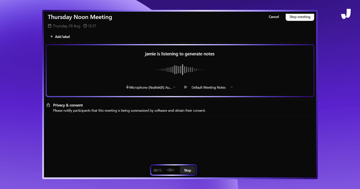 Jamie transcribes offline and online | best Tactiq pricing ai alternative