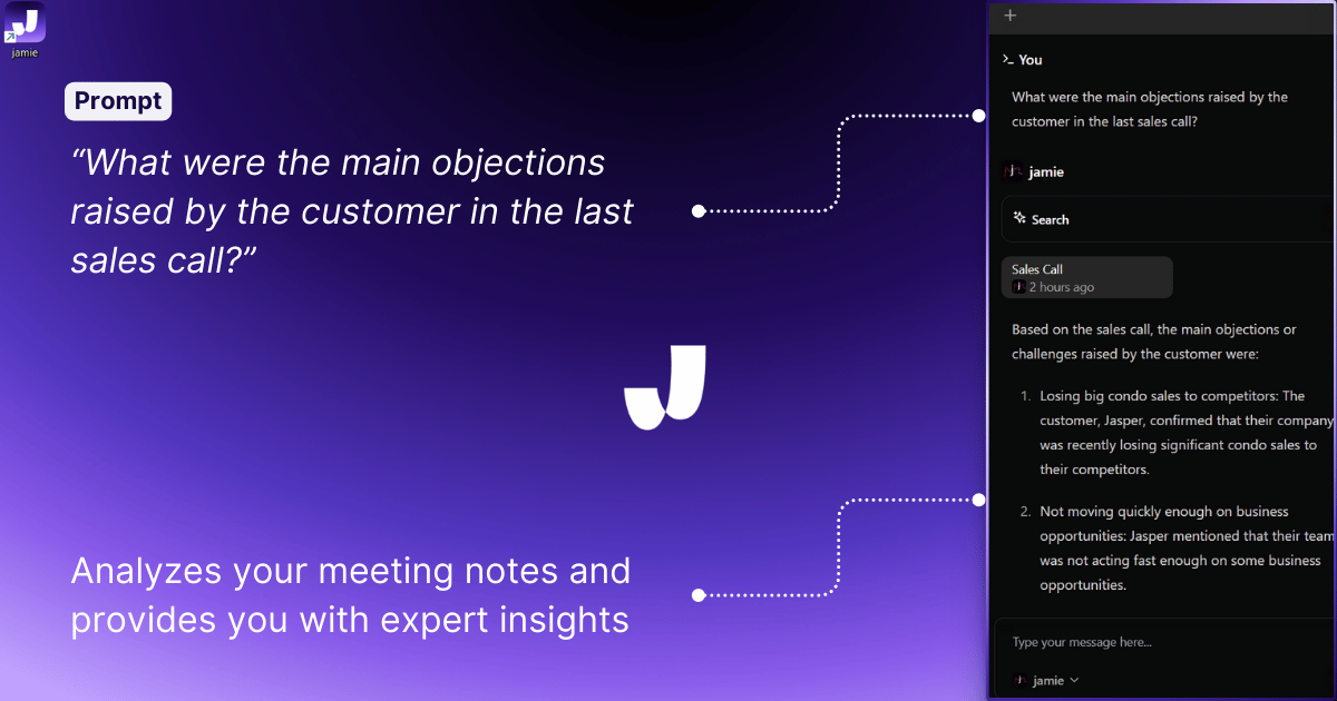 Jamie's Features | Sidebar Feature | Conversation Intelligence | Gong vs Fathom