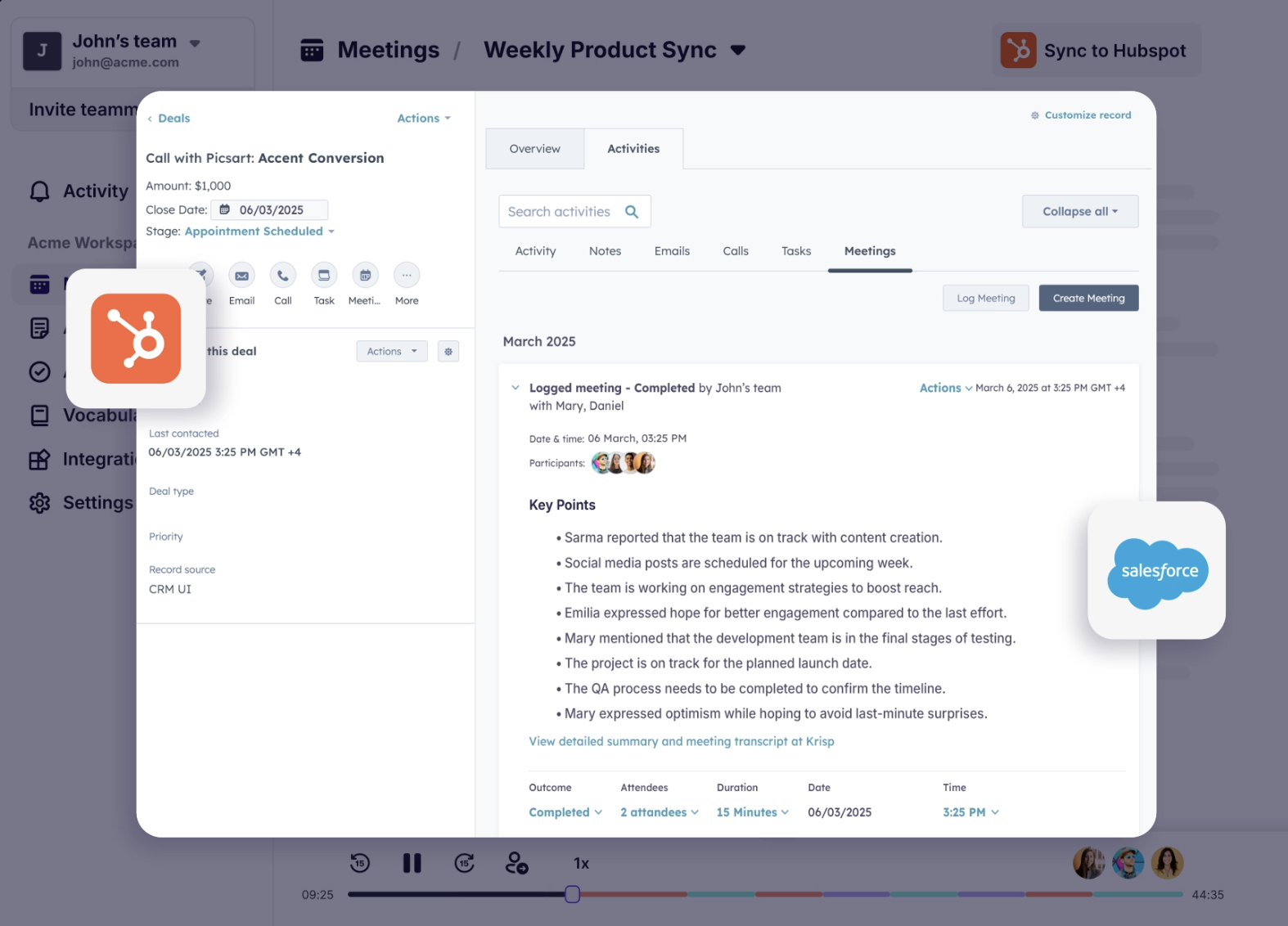 Krisp | AI tools for sales meeting transcriptions
