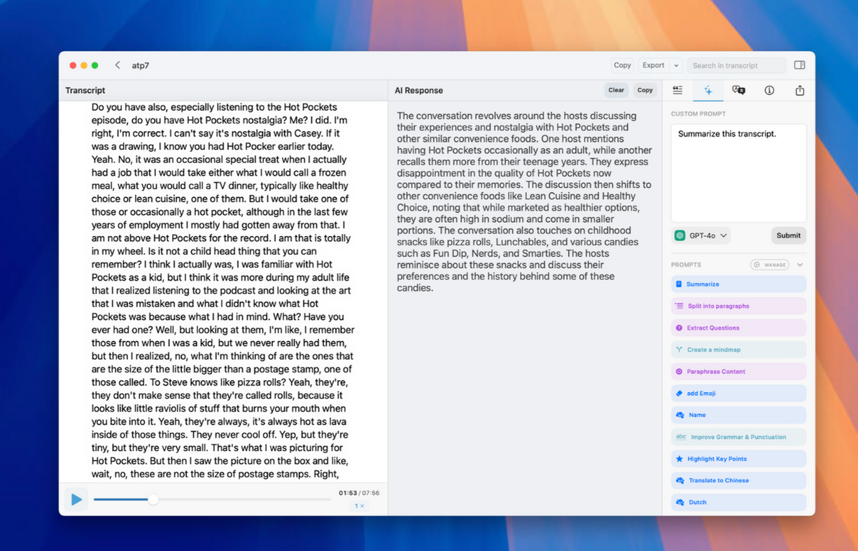 MacWhisper transcription software for research