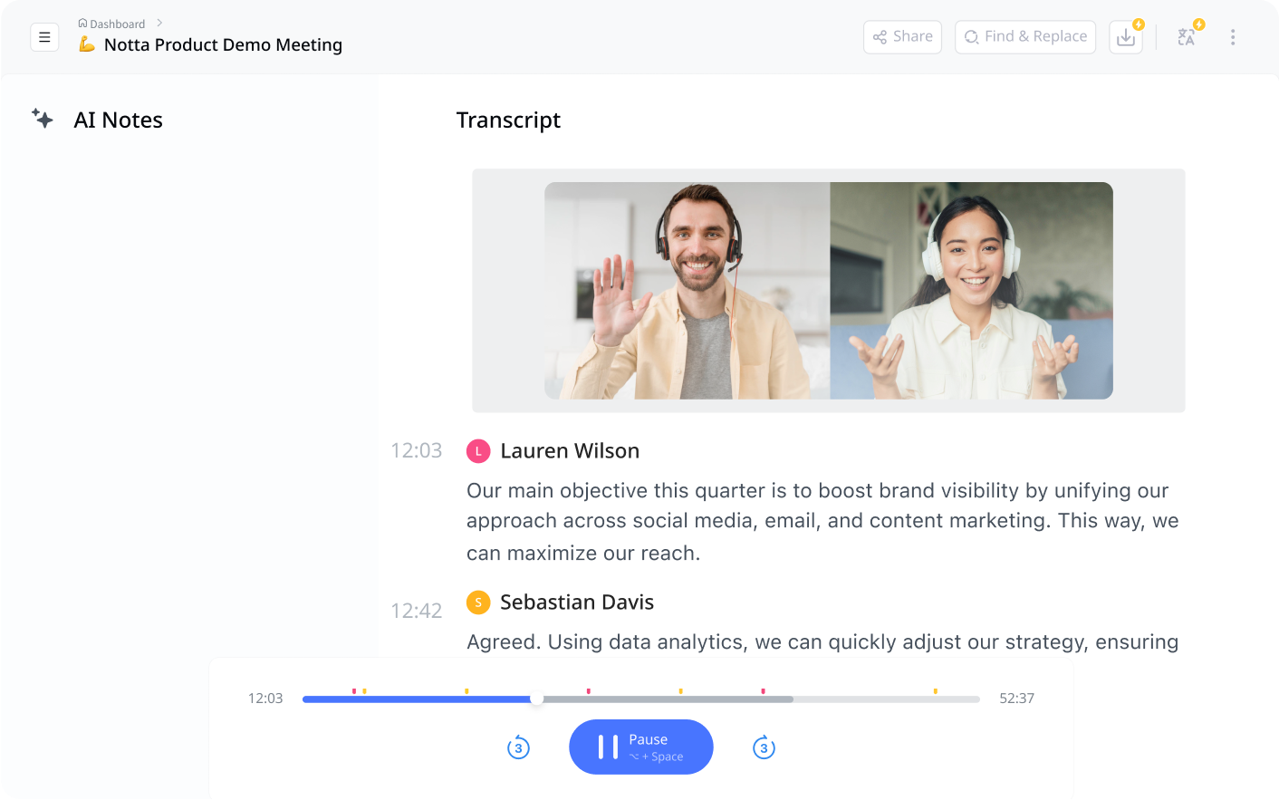 Notta - AI Meeting Notetaker & Audio Transcription