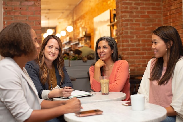 Picture showing four women actively participating