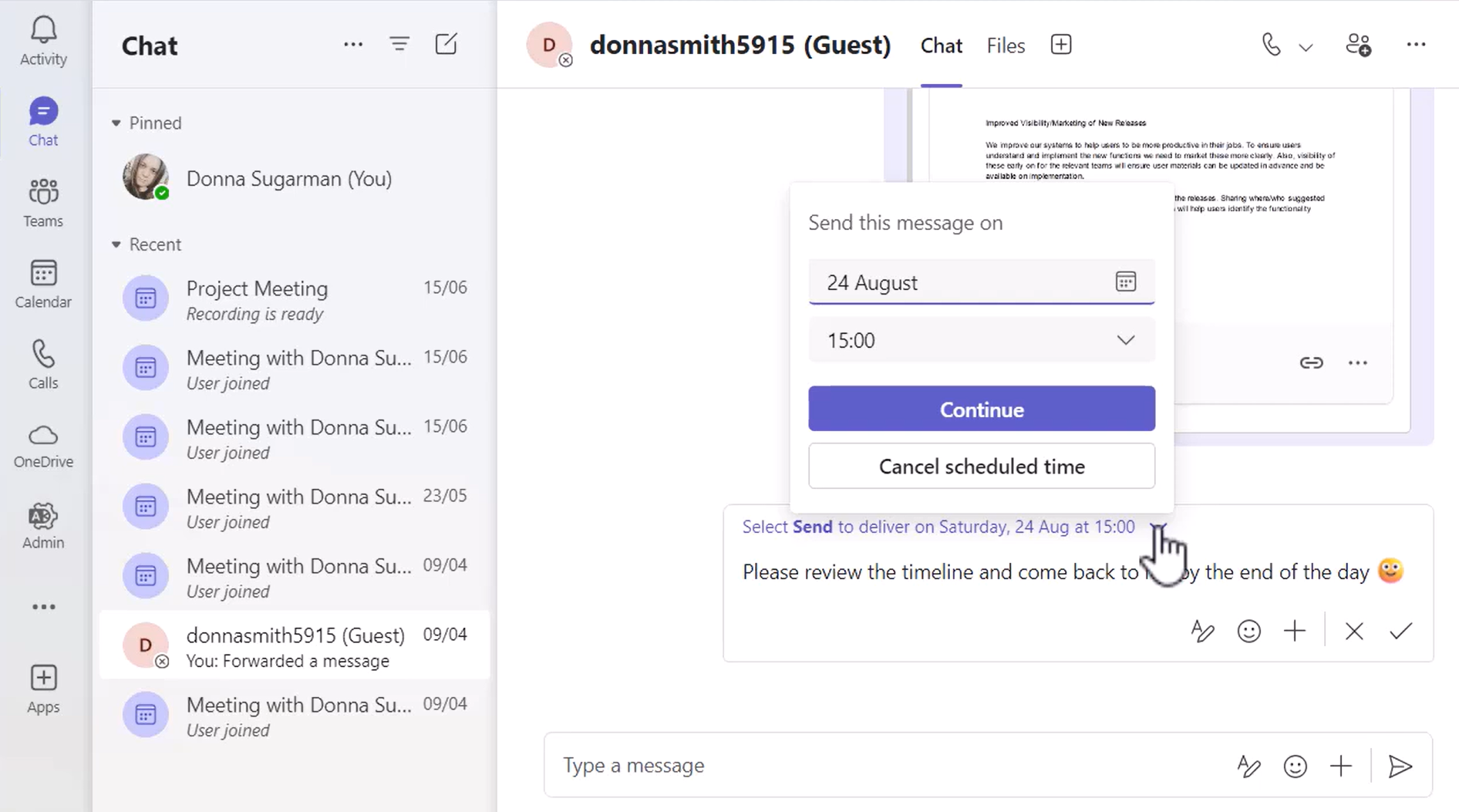 Scheduling Channel Messages in Microsoft Teams