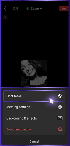 Step 06: Tap on "Host Tools" | how to share a screen on zoom