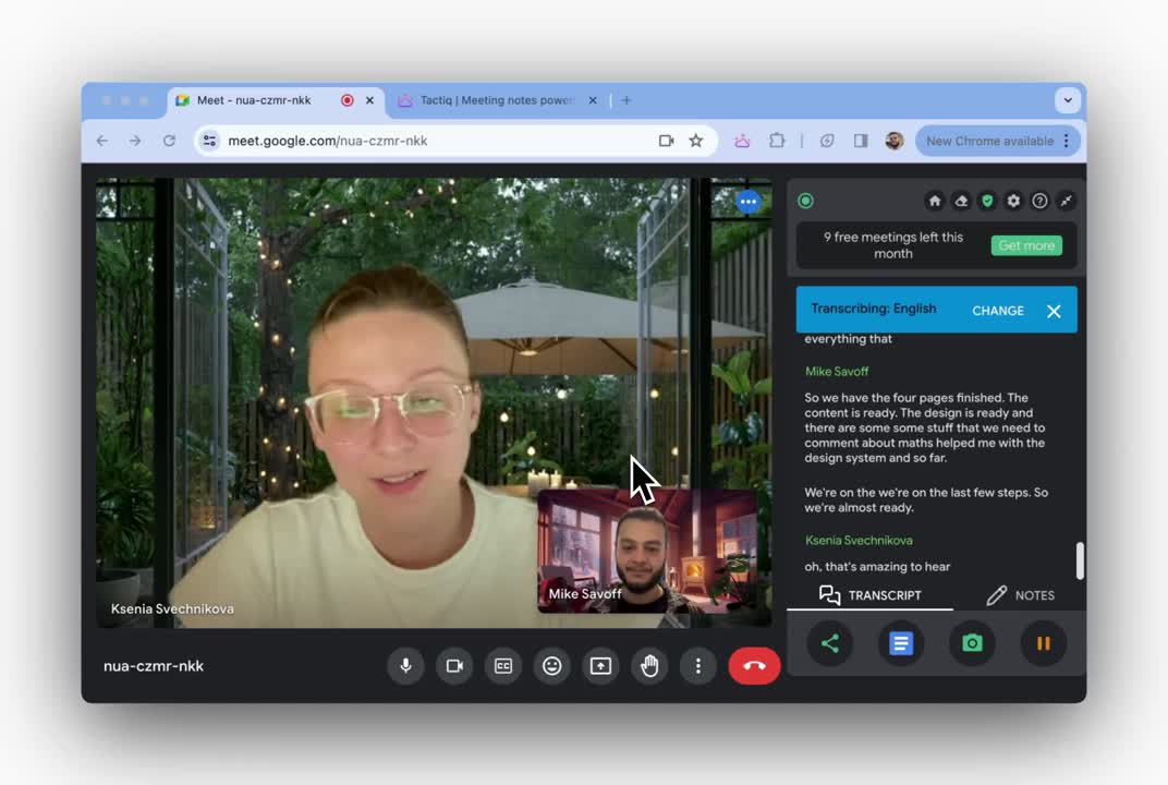 Transcribe Meetings in Real-Time with Tactiq