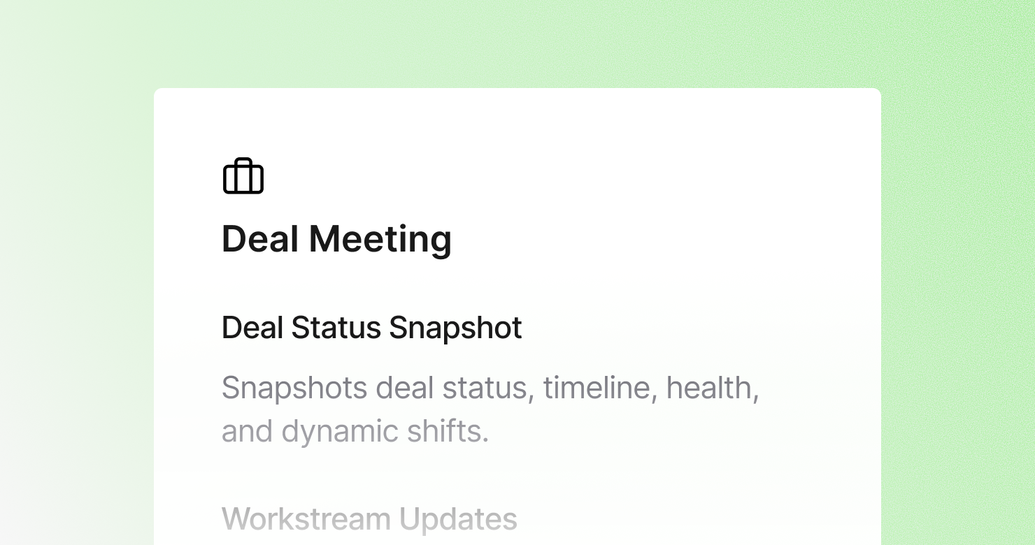 Deal Meeting Template
