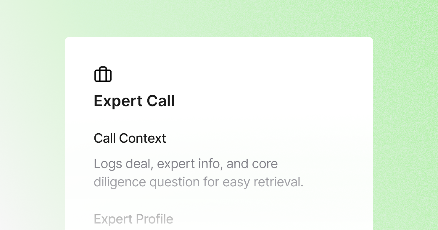 Expert Call Template