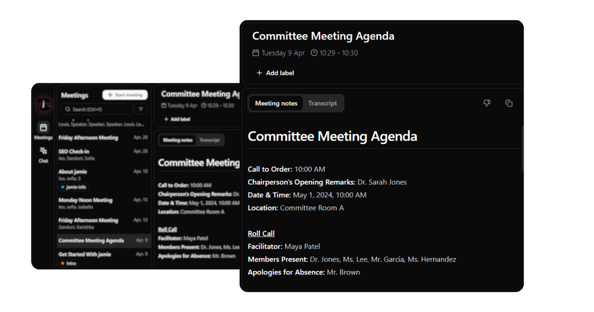 fully automated meeting agenda template jamie