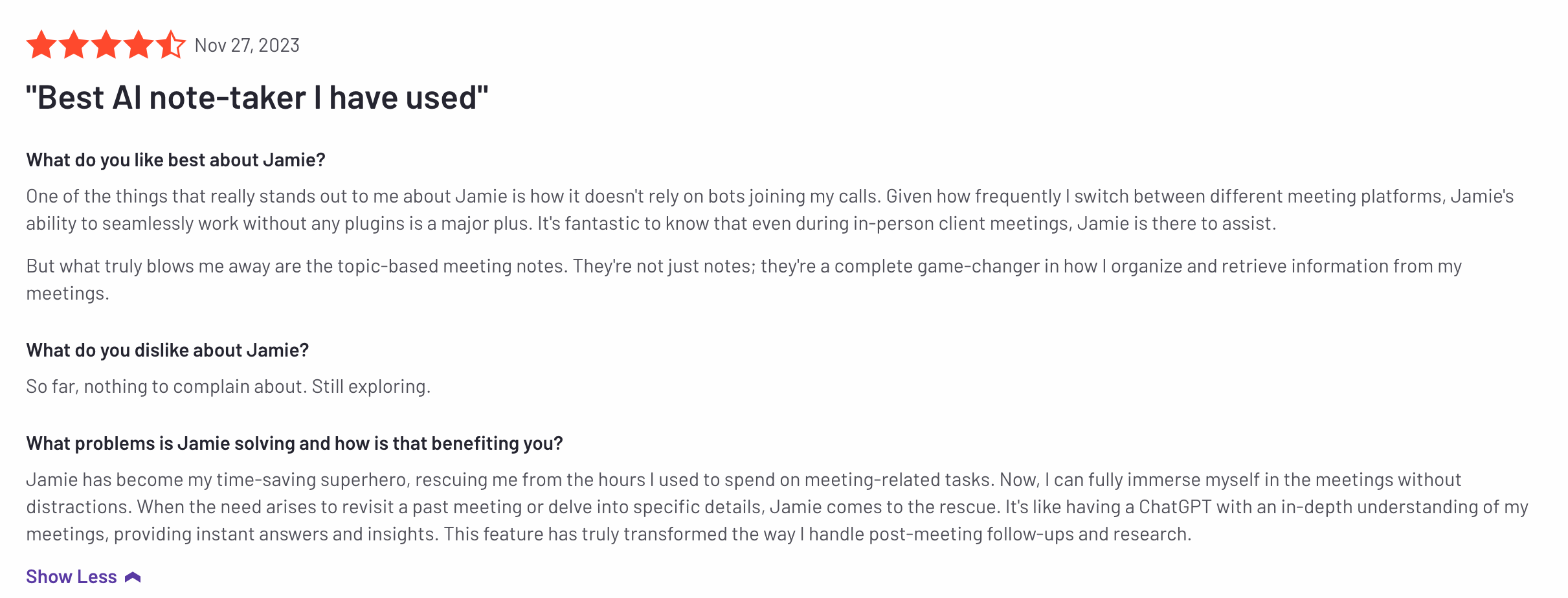 jamie bot free ai note taker review