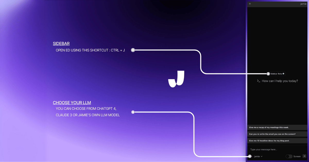 jamie uses chatgpt4 in its sidebar