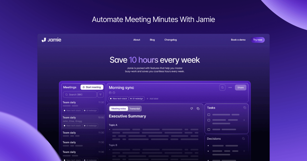 meeting minutes automated by Jamie cover image