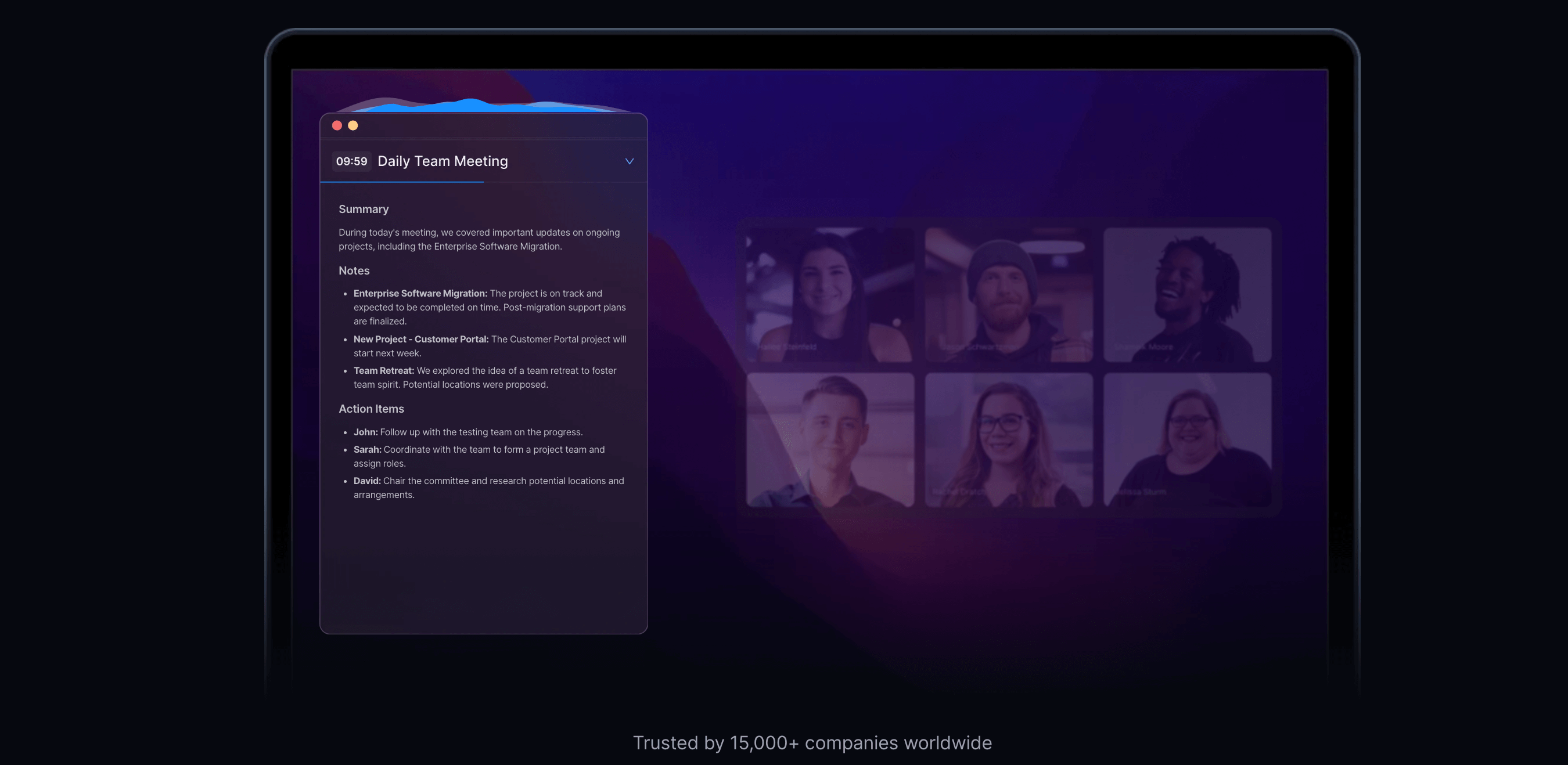 superpowered landing page note taking app