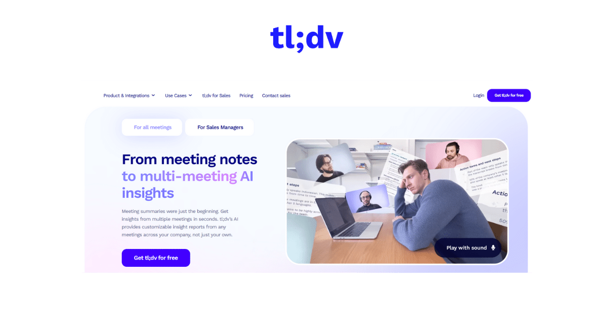tl;dv landing page review